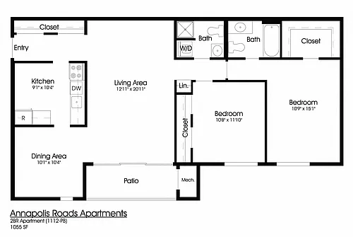 Floor plan 2BR 2BA