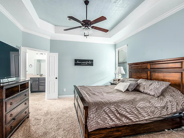 Spacious first-floor primary suite