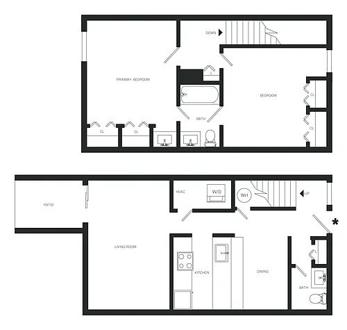 Floor plan 2 Bed x 1 Bath Large