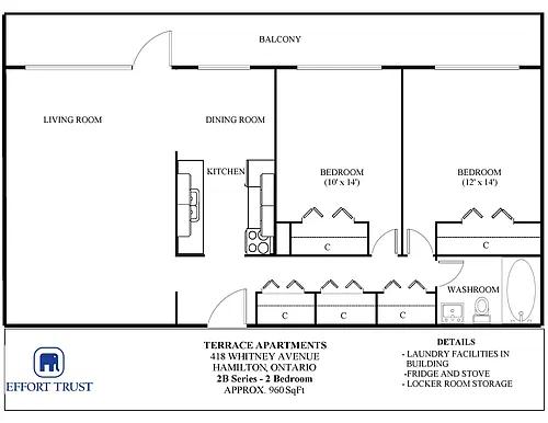 Floor plan Apartment - 2 Bedroom