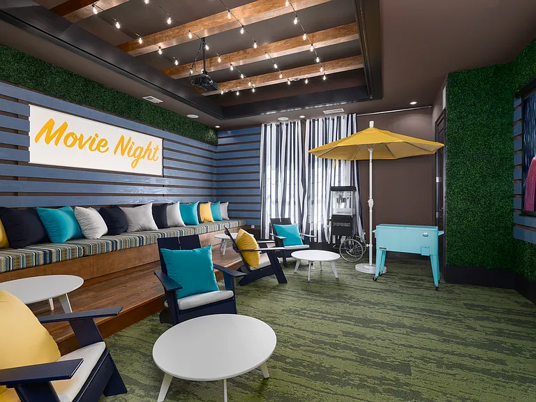 Grab popcorn and relax in our media lounge.