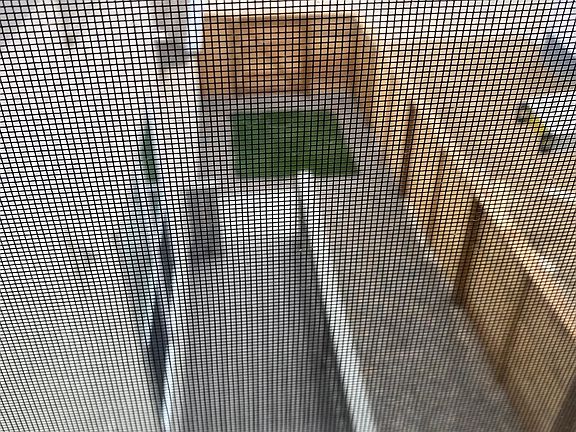 Patio and small grass area