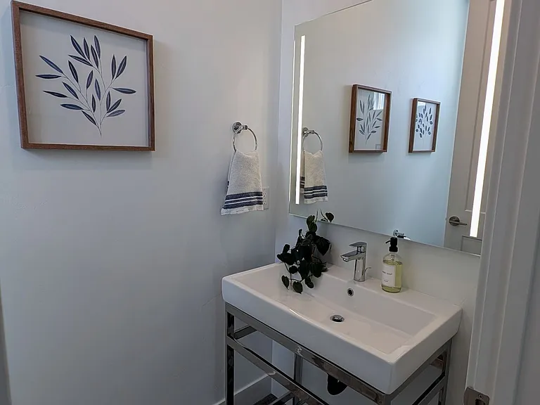 Half-bathroom off of kitchen area