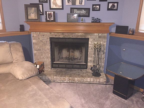 family room wood fireplace