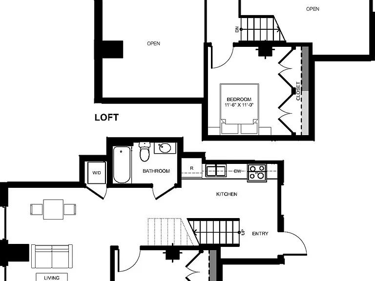 2 Bedroom Loft - Units 1629, 1630