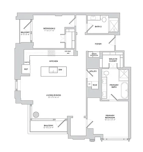 Floor plan B2 ALT (2x2)