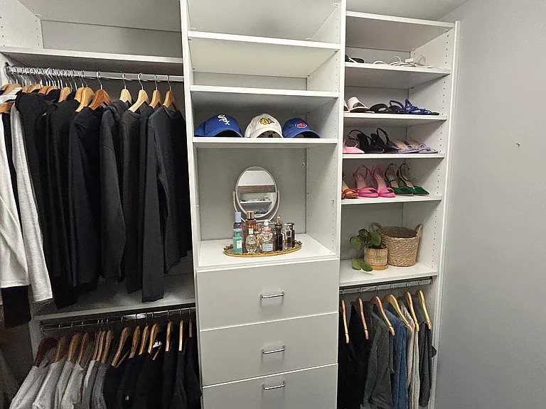 Custom Closet System (another wall of custom closet not pictured) including hamper