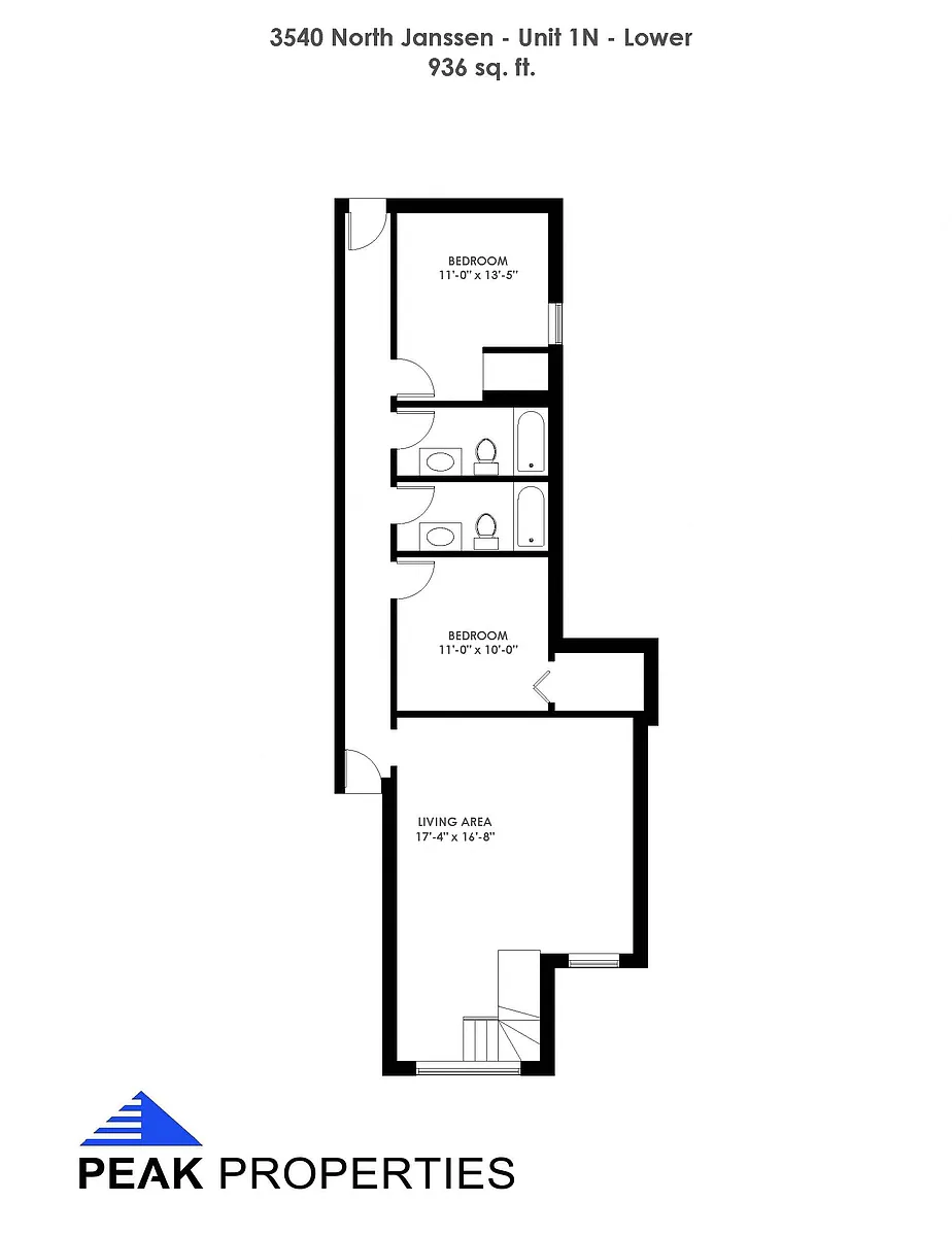Floor plan 4 Bedroom - 4 Bathroom (Duplex North)