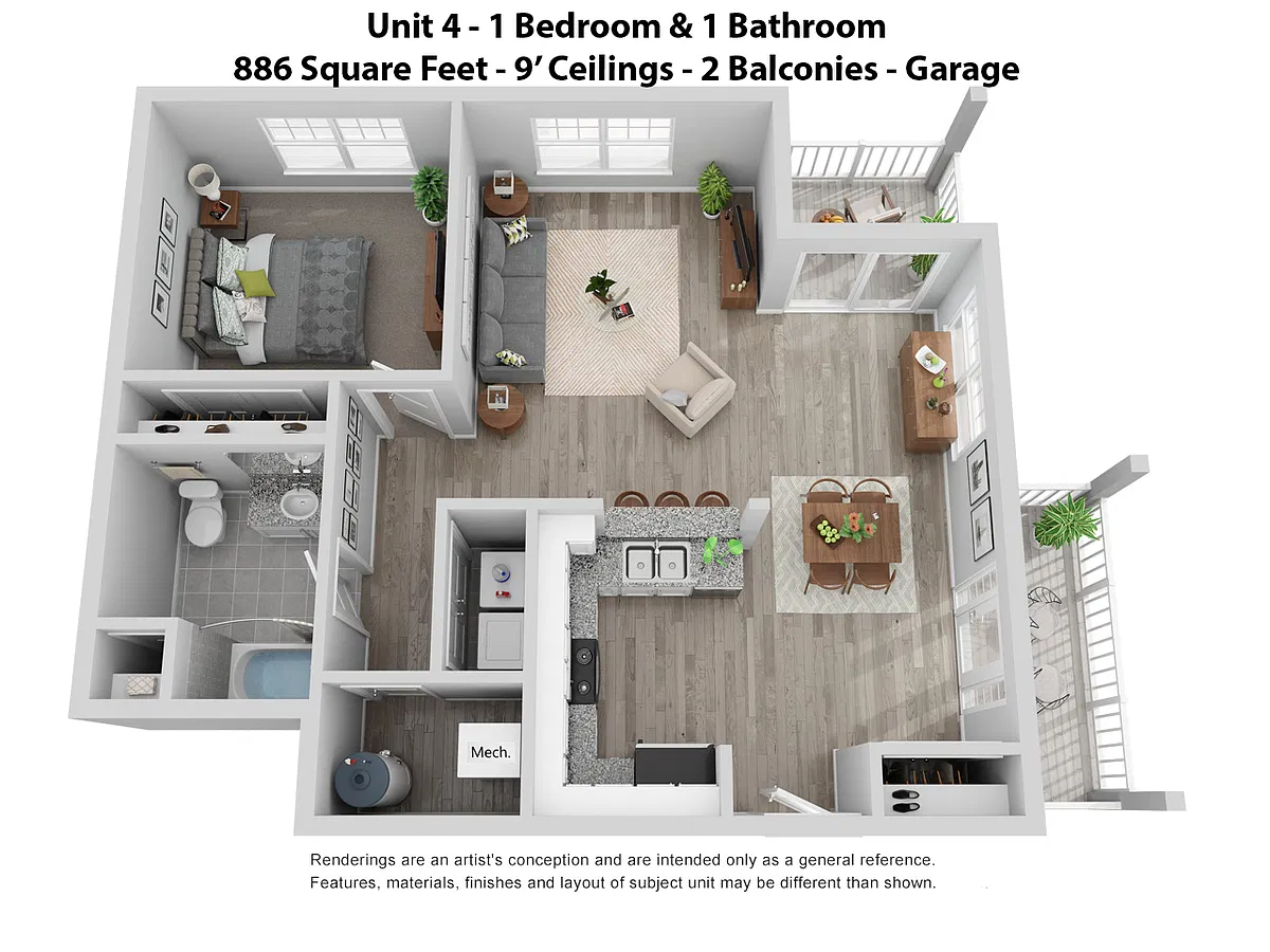 Floor plan 1 and 4