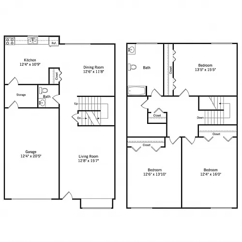 Floor plan 3 Bedroom, 1.5Bath Savann...(wc3x1.5)