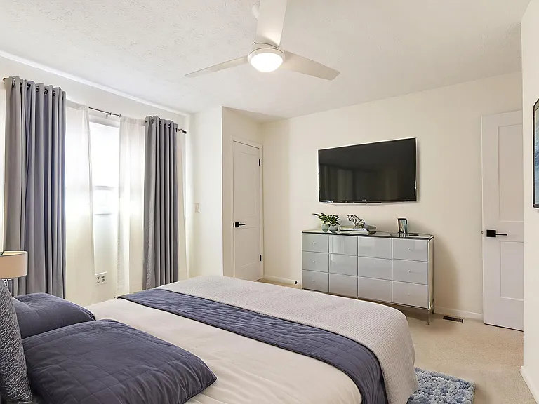 Virtually staged 3rd Bedroom
