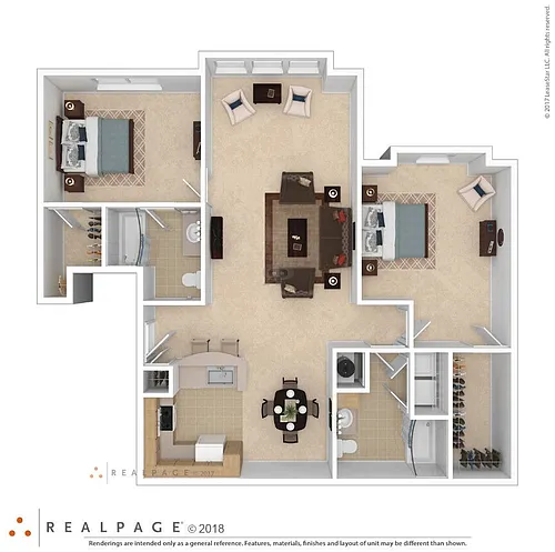 Floor plan 2 Bedroom Craftsman w/Sunroom