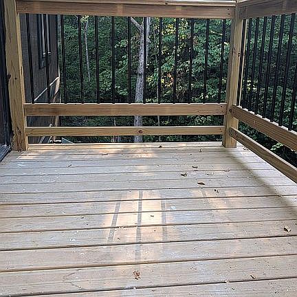 Brand new upstairs deck off Master bedroom with  