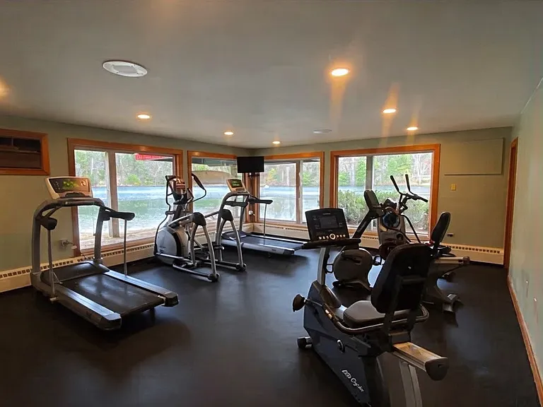 One of two exercise rooms with lake views