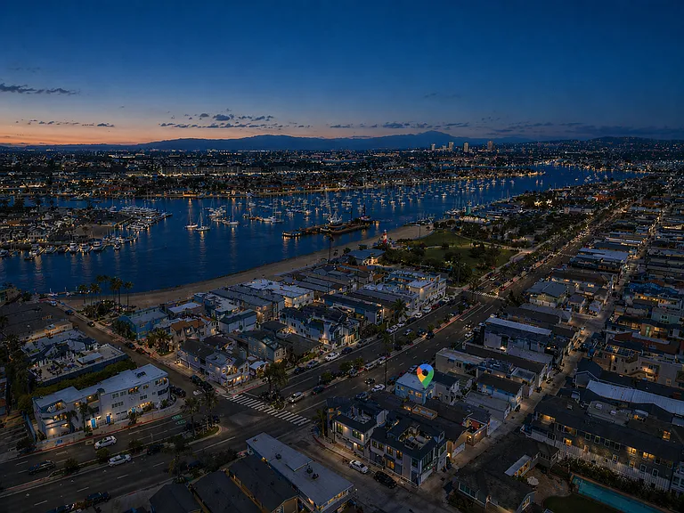 Balboa Peninsula with harbor and neighborhood views