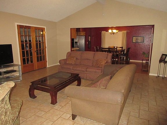 living area opens to dining