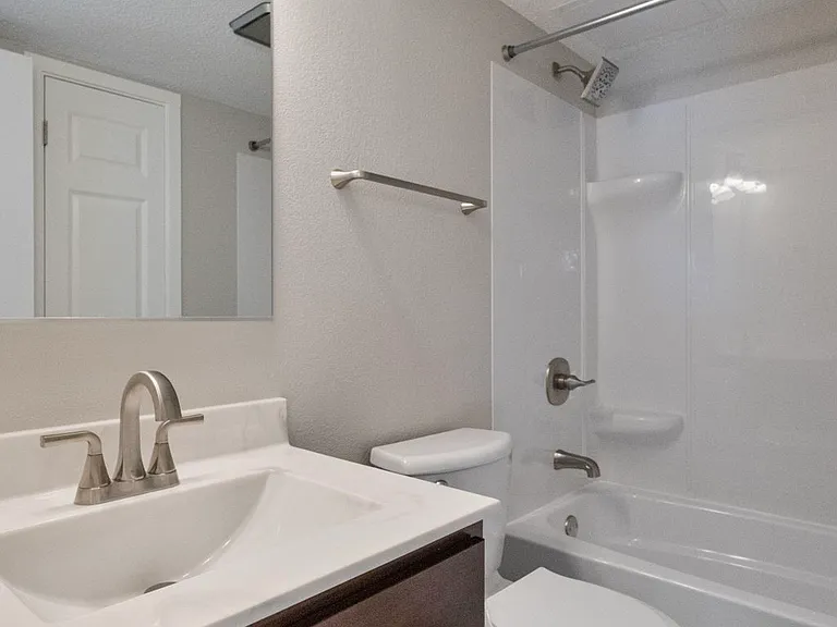 Updated bathroom with LVP flooring