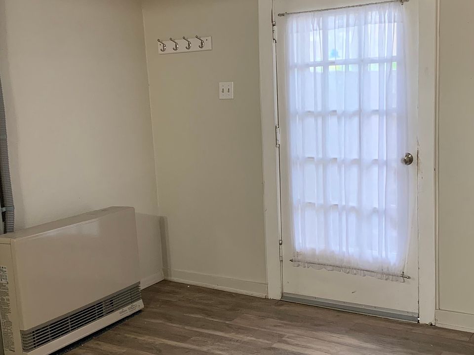 Entry door and high-efficiency heater.
