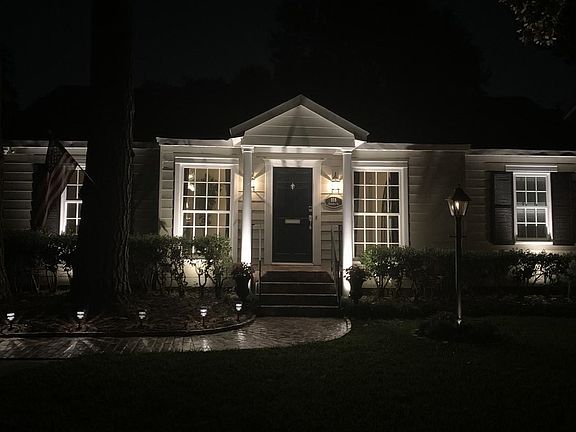 House lit up at night