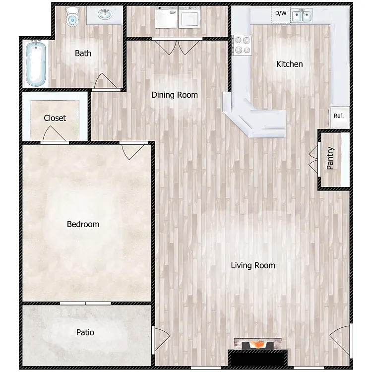 Floor plan 1B1B