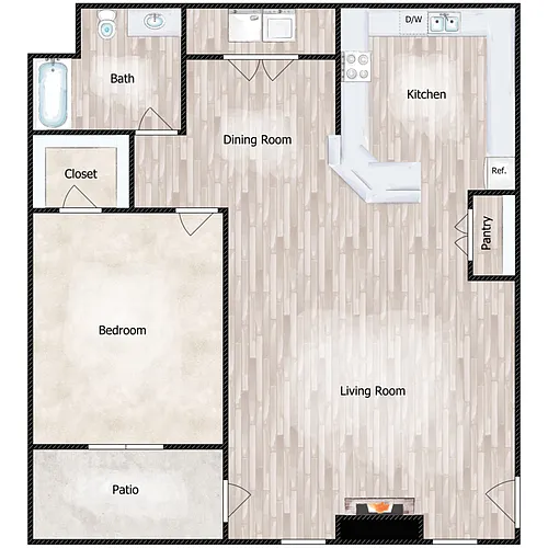 Floor plan 1B1B