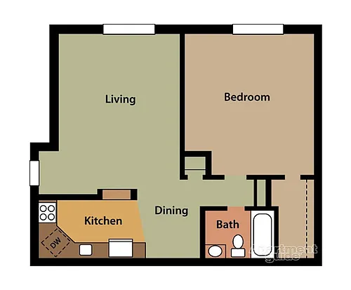 Floor plan 1 BR