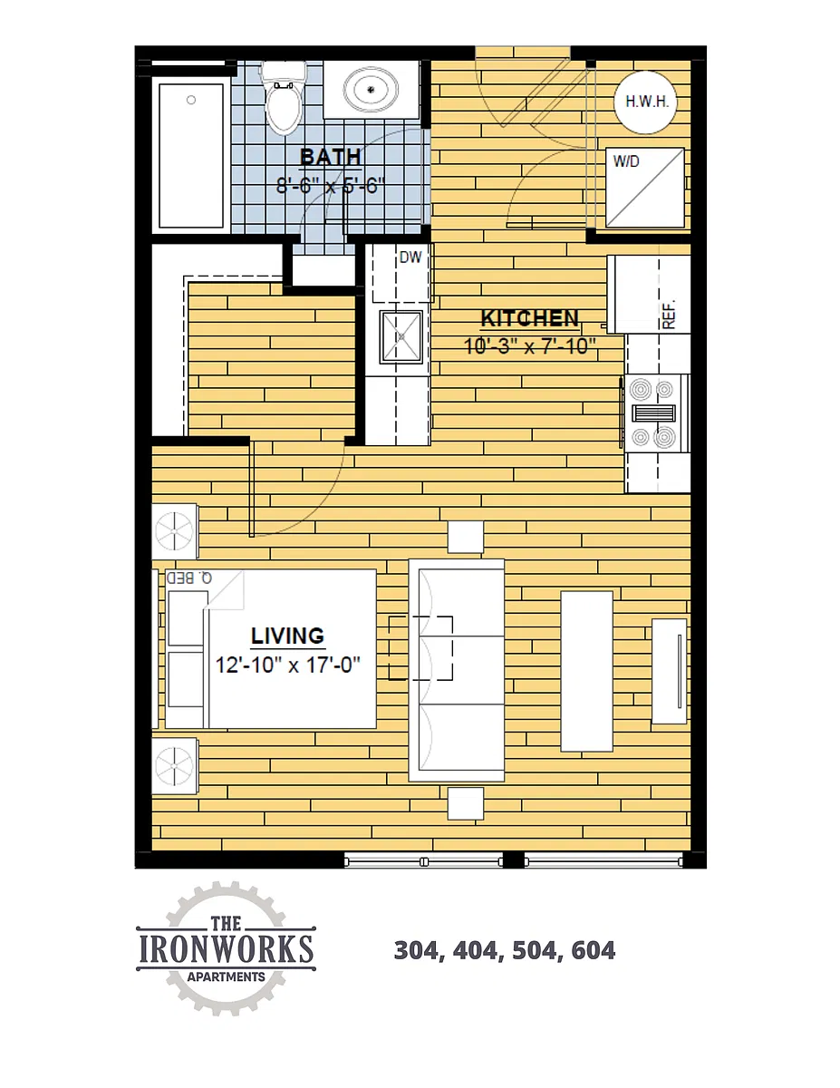 Floor plan Studio | 1 Bath
