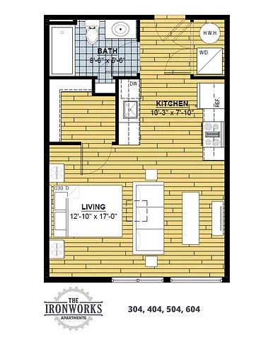 Floor plan Studio | 1 Bath