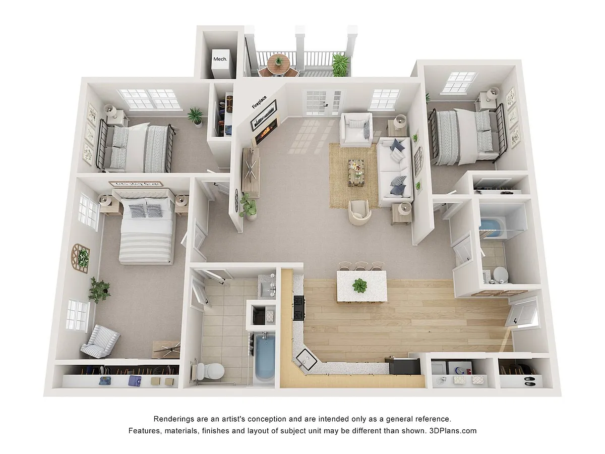 Floor plan 3 Bedroom / 2.5 Bath