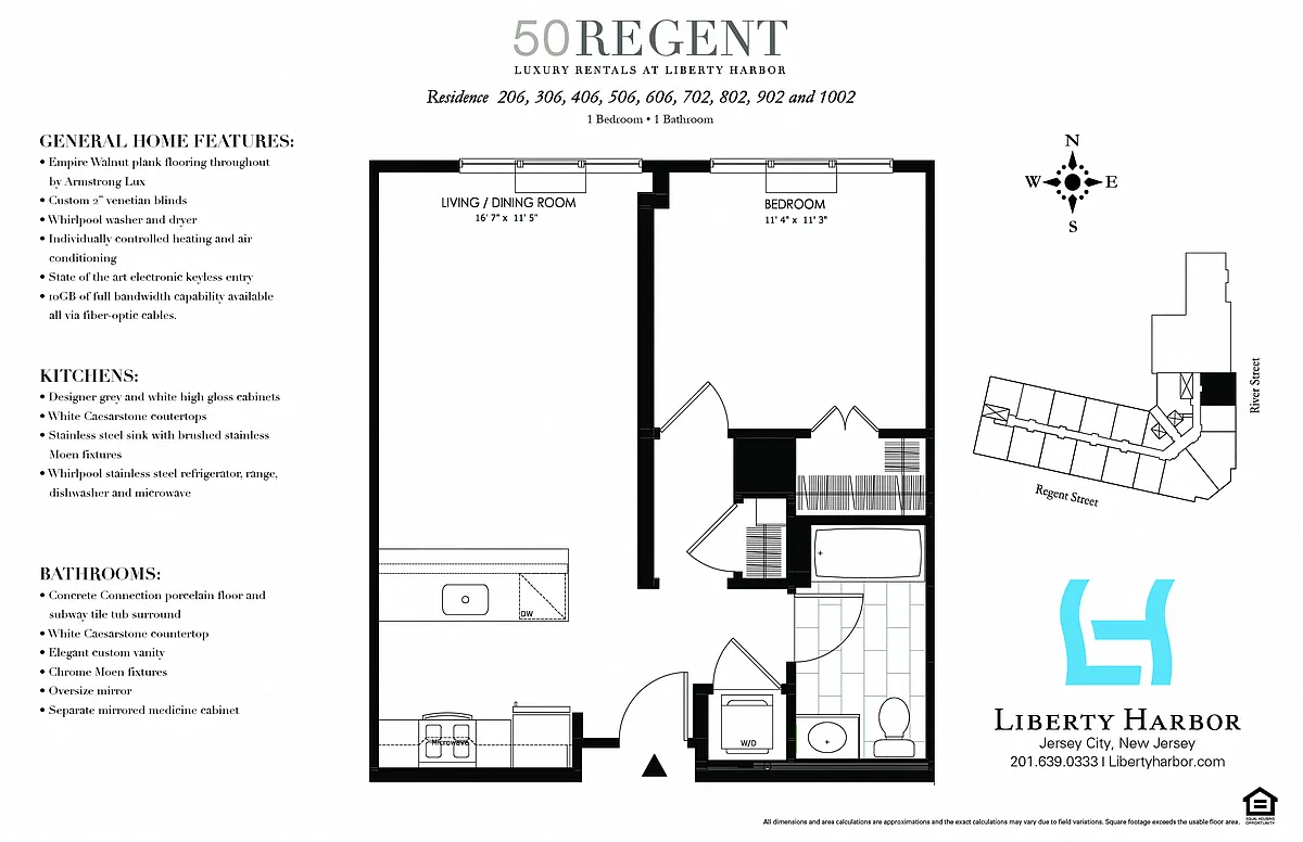 Floor plan 50 REGENT-1 BEDROOM PLAN D