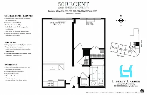 Floor plan 50 REGENT-1 BEDROOM PLAN D