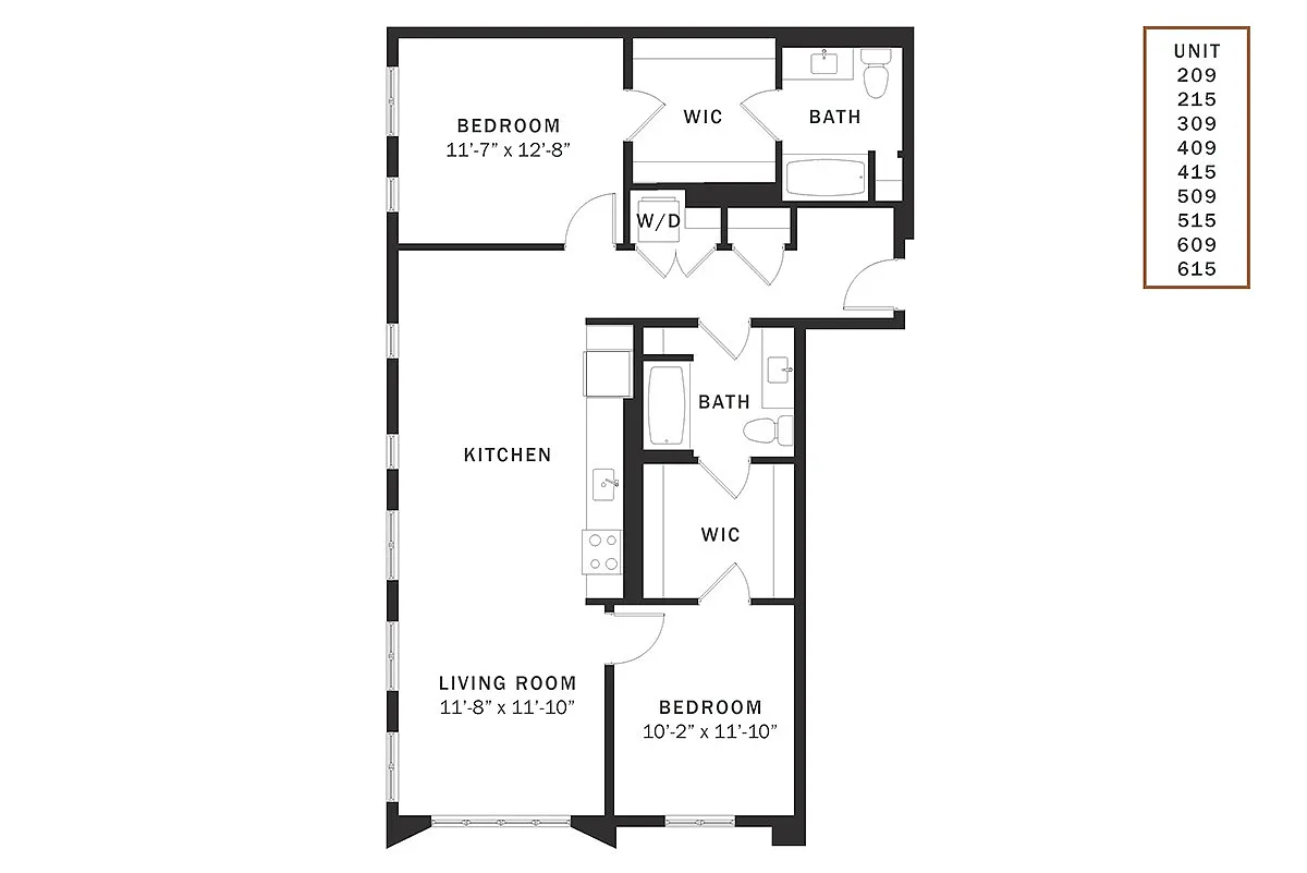 Floor plan Coen North 2 Bedroom C1