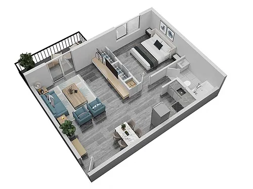 Floor plan 1 Bedroom 1 Bathroom