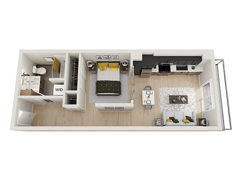 Floor plan 1X1 L