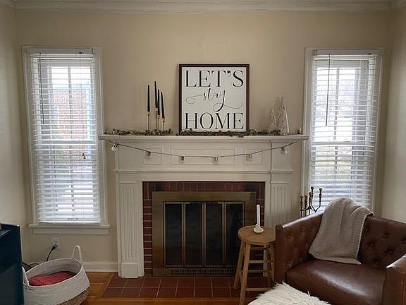 Fireplace and side windows