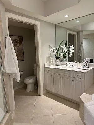 Master bathroom has 2 separate vanities and sinks