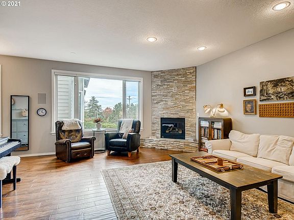 living room with Mt Hood view
