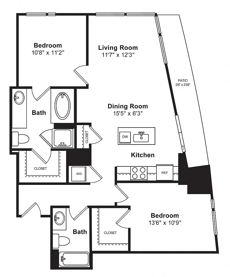 Floor plan B2 2Bed2