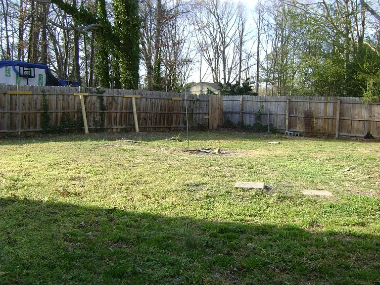 Fenced backyard