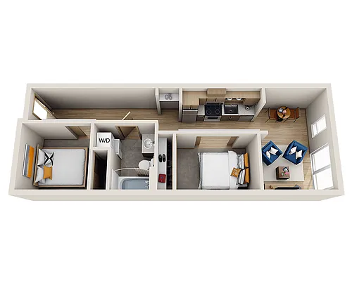 Floor plan Two Bedroom B1A