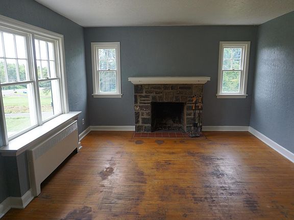 Living Room with stone fireplace