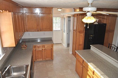 Kitchen is bright, spacious