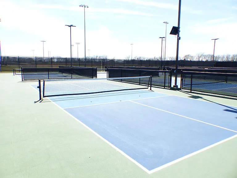 View of one of the pickleball courts.
