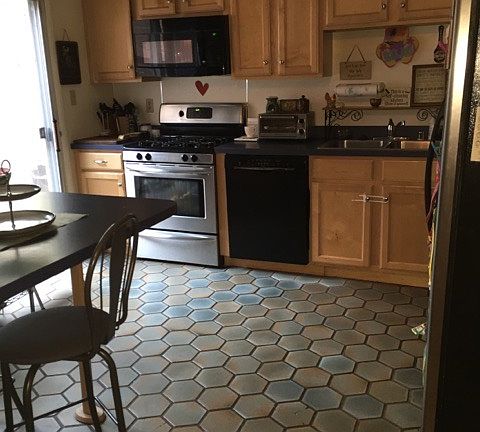 kithchen and floor pro cleaned since photo