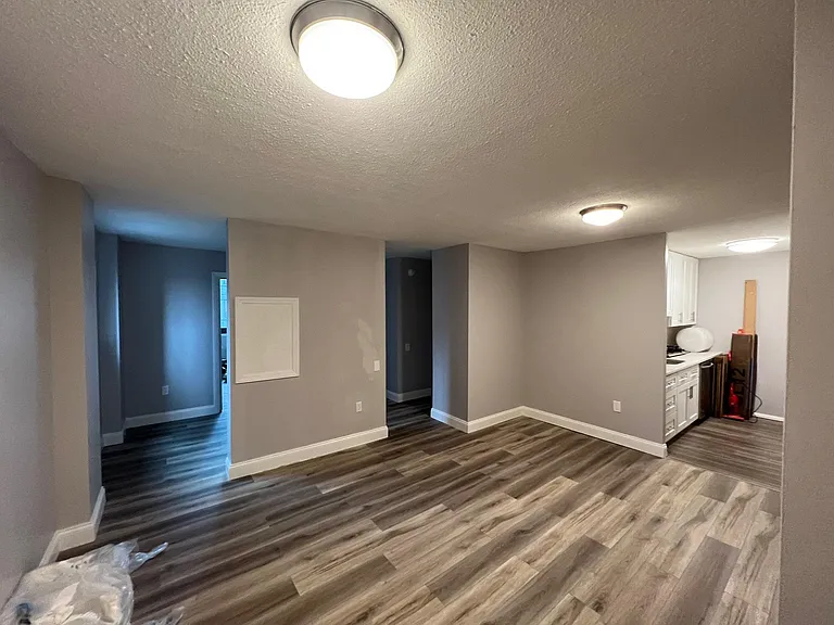 Entrance to Living room with updated kitchen