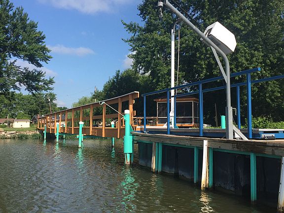Dock with boat lift.