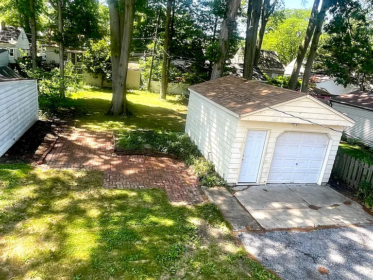 Back yard and Garage