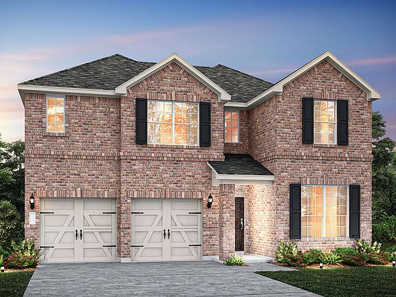 The San Marcos, a two-story home with 2-car garage, shown as Home Exterior A