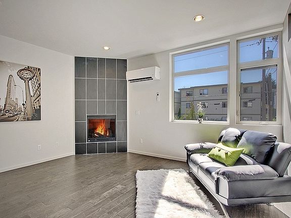 Hardwood floors & fireplace