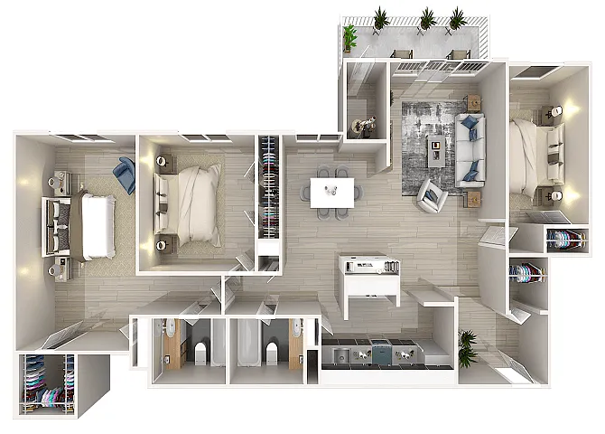 Floor plan 3J